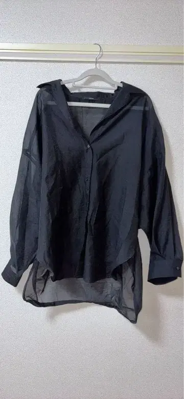 EMODA 시스루 블랙 긴팔 셔츠