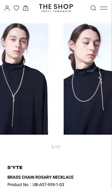 S'YTE BRASS CHAIN ROSARY NECKLACE