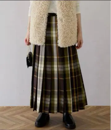 체크 플리츠 이지 스커트 / 어반 리서치 서니 라벨