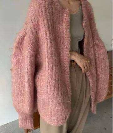 CLANE 핑크 오버 사이즈 가디건