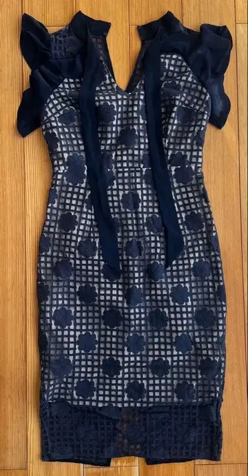 Vanessa Heart 네이비 프릴 드레스 M