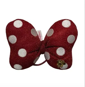 빨간색과 화이트 도트 리본 헤어 액세서리