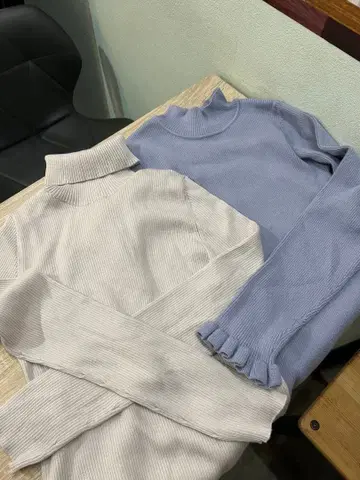 언타이틀과 쿠튀르 브로치 리브 니트 2세트 M 사이즈