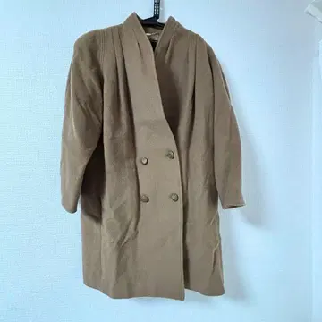 온워드 매디슨 캐시미어 혼방 울 코트 카멜 노카라 더블