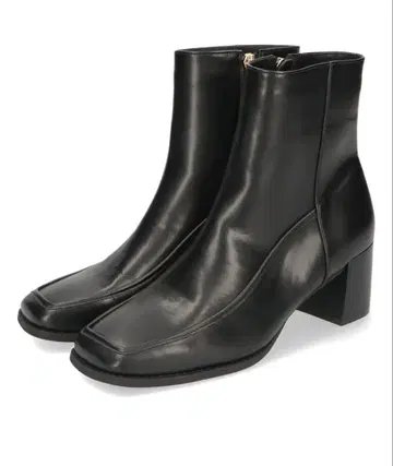 스퀘어토 절개 힐 부츠 (블랙)