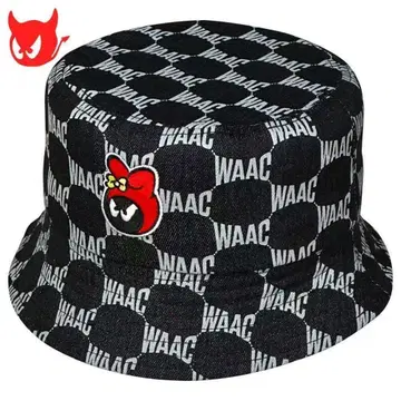 WAAC 와 MELODY KUROMI 콜라보 데님 버킷햇 모자
