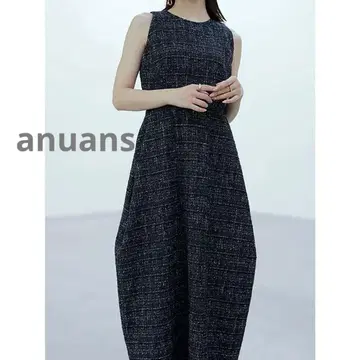 anuans 트위드 코쿤 원피스 블랙 M 사이즈 새상품급