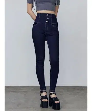 EMODA 하이웨스트 스키니진 인디고