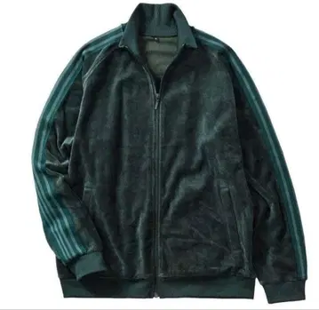 다크 그린 풀 집업 트랙 자켓