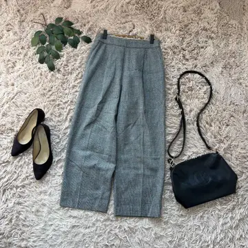 6644 보르지 테이퍼드 팬츠 [ 36 ] 체크/울 혼방/크롭