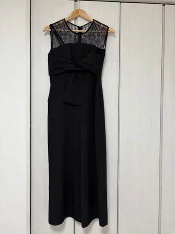 미테 블랙 레이스 롱 팬츠 드레스