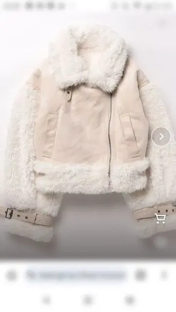 MURUA/베이지 보아 슬리브 페이크 무스탕 코트