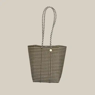 [ 새상품급 ] Letra 레트라 메르카도 백 버킷 미니 체크 롱 핸들