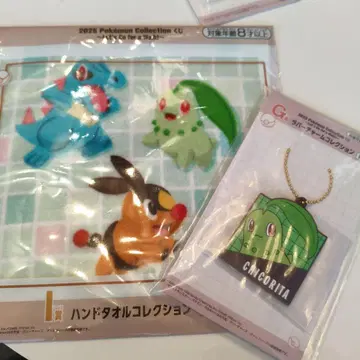 포켓몬 1번 복권 I상 G상 러버 참 손수건 세트 치코리타