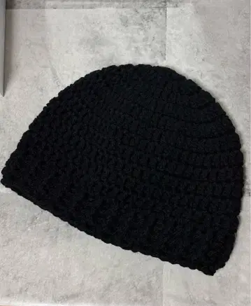 핸드메이드 블랙 니트 모자 비니 핸드메이드 블랙 모자 크로셰 모자