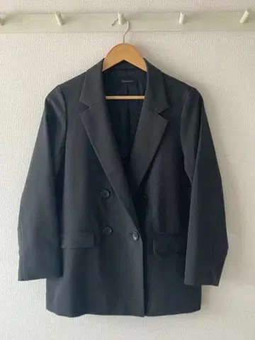 블랙 더블 브레스트 테일러드 자켓