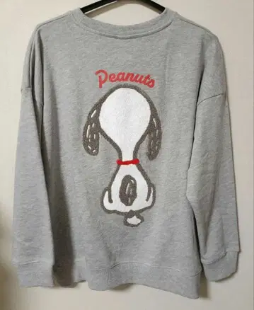 택 포함 미사용품 SNOOPY 스누피 맨투맨 그레이