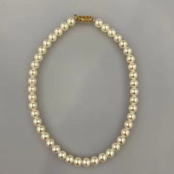 진주 펄 목걸이 대형 9mm