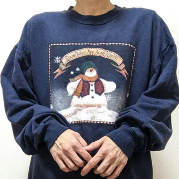 저지즈 눈사람 여성 빈티지 맨투맨 네이비 네이비 컬러 L