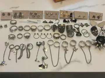 실버 액세서리 반지 귀걸이 세트 판매