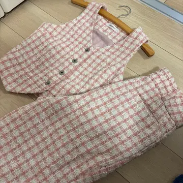 카르나무르 트위드 체크 올인원 살로펫 셋업