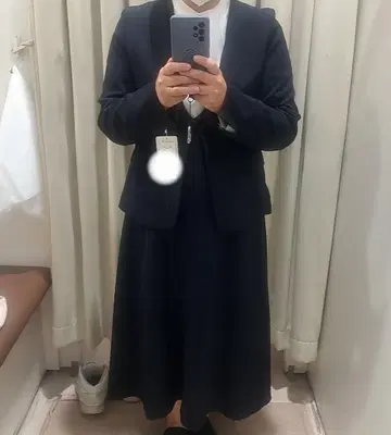 네이비 스커트 수트 수험 입원 입학 졸업식 졸업 13호 L