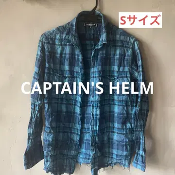 CAPTAIN'S HELM 블루 계열 체크 플란넬 셔츠 S