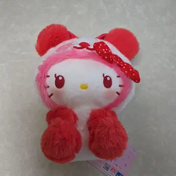 팬더 헬로키티 텍스타일 리본 BIG 봉제 인형 ~레드~