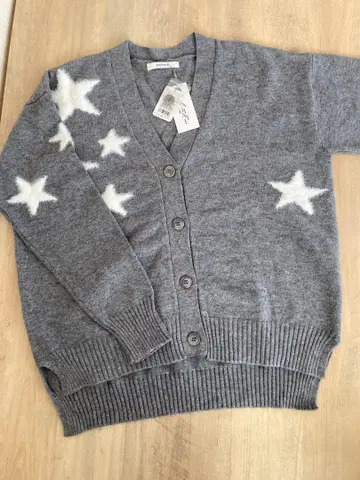 새상품 야마다야 라디에이트 스타 니트 가디건 그레이 별