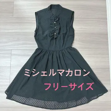 미셸 마카롱 블랙 미니 원피스