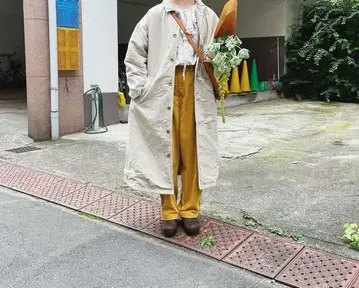 네스트로브 코튼 린넨 안감 퀼팅 카라 부착 코트