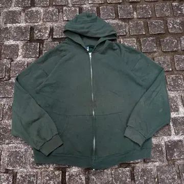 하나뿐인 90s~00s USA제 풀 집업 후드티 그린 L