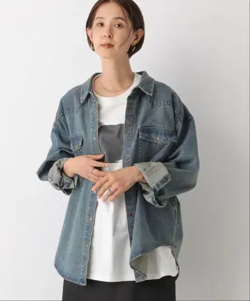 [ 새상품 미사용품 ] 와이드 데님 셔츠