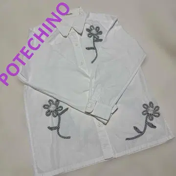 POTECHINO 포테치노 화이트 꽃 긴팔 셔츠