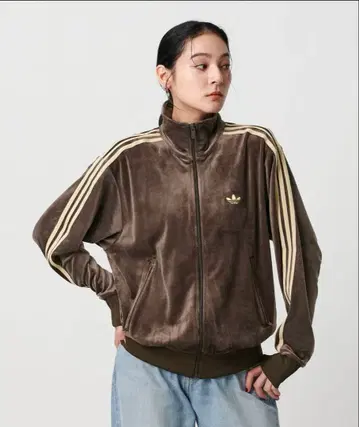 adidas Originals 브라운 집업 자켓 벨로아 XS