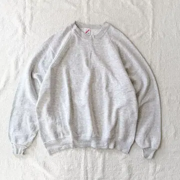 80s USA제 JERZEES 무지 맨투맨 멜란지 라이트 그레이 2X