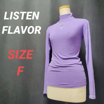 LISTEN FLAVOR 긴팔 티셔츠 하이넥 자수 여성용