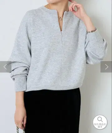 콜라주 지퍼 맨투맨 라이크 니트