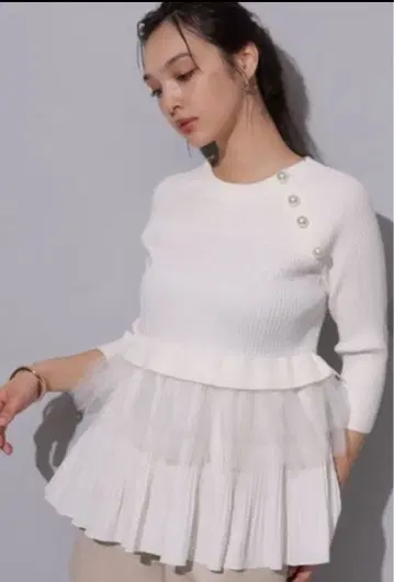 Rirandture 플리츠 레이어드 니트 튜닉