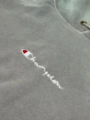 [ 구제 의류 ] 레어 Champion 그레이 후드티 후드 부착