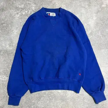 90s 러셀 애슬레틱 무지 맨투맨 usa 제작 블루