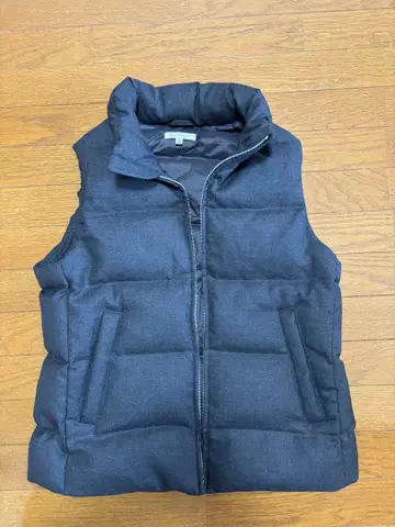 다크 블루 다운 베스트 집업