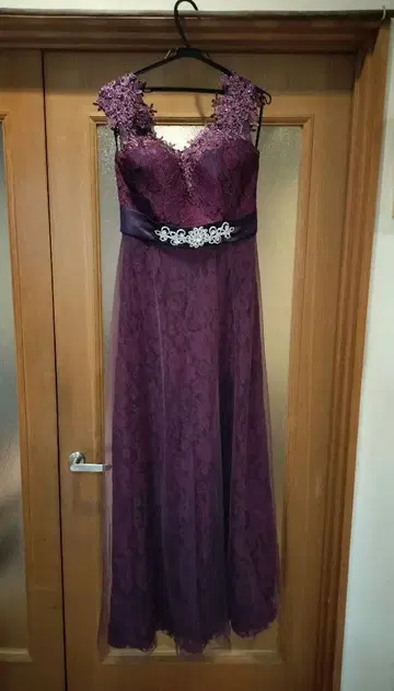 퍼플 보라색 레이스 롱 스커트 연주회용 드레스