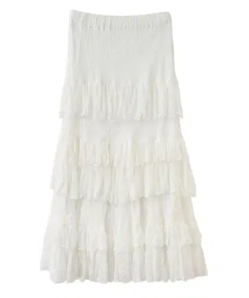 [ 새상품급 ] COCO DEAL 레이스 티어드 머메이드 스커트