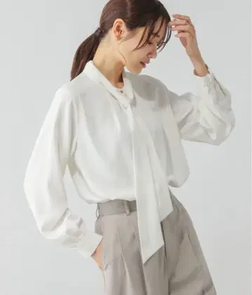 GLOBAL WORK 블라우스 셔츠 라쿠라쿠 2WAY 보타이 블라우스