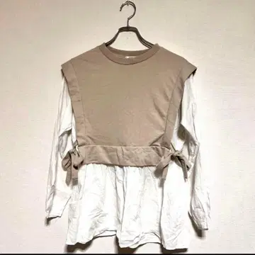 루 걸리시 긴팔 캐주얼 리본 L 사이즈 루즈 페미닌