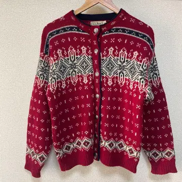 L.L.Bean 노르딕 무늬 가디건 M