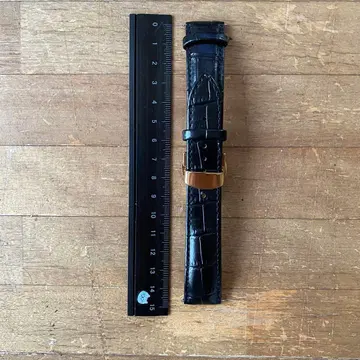 블랙 가죽 시계 벨트 20mm