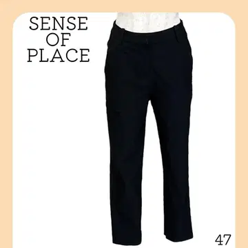 센스 오브 플레이스 스트레이트 팬츠 캐주얼 심플 블랙