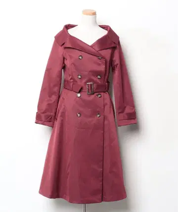 데콜테 오픈 트렌치코트 버건디 dazzlin